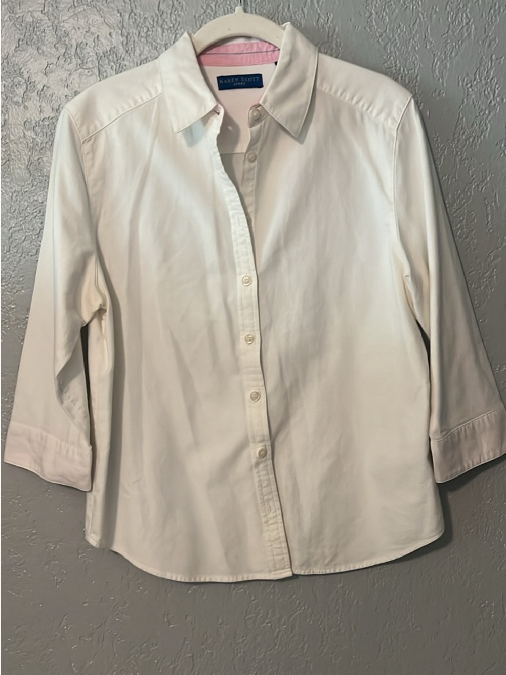 Karen Scott White Button-Up Shirt